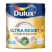 DULUX ULTRA RESIST КУХНЯ И ВАННАЯ краска с защитой от плесени и грибка, полуматовая, база BW (2,5л)