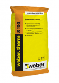 Клей для скреплённой теплоизоляции Weber.therm S100 Winter, 25 кг.