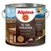 ALPINA OL FUR TERRASEN масло для террас, шелк/гл, прозрачный, колеруемое (2,5л)