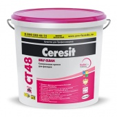 CERESIT CT 48 SELF CLEAN краска фасадная силиконовая, база белая (15л)