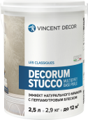 VINCENT DECOR DECORUM STUCCO MULTIEFFET BASE PERL штукатурка венецианская, перламутровая (2,5л)