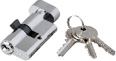 Цилиндр замка ANBO 2200Т ключ/БАРАШЕК, английский, никель, 30 * 30, 3 ключа, ANBO2200Т3030