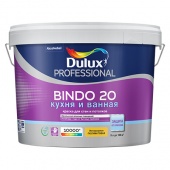 DULUX BINDO 20 КУХНЯ И ВАННАЯ краска для стен и потолков, полуматовая, база BW (2,5л)