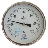 Термометр биметаллический осевой Дк100 L=100мм G1/2" 250С БТ-51.211 Росма 00000002565
